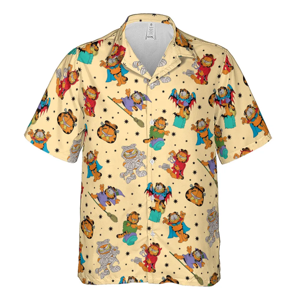 Nostalgic Cat Garfield's Halloween Adventure Hawaiian Shirt - 2