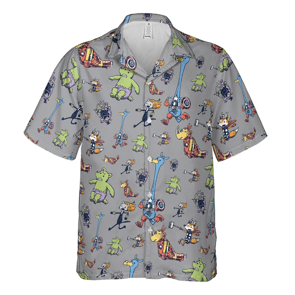 Animals Assemble Avengers Hawaiian Shirt - 2