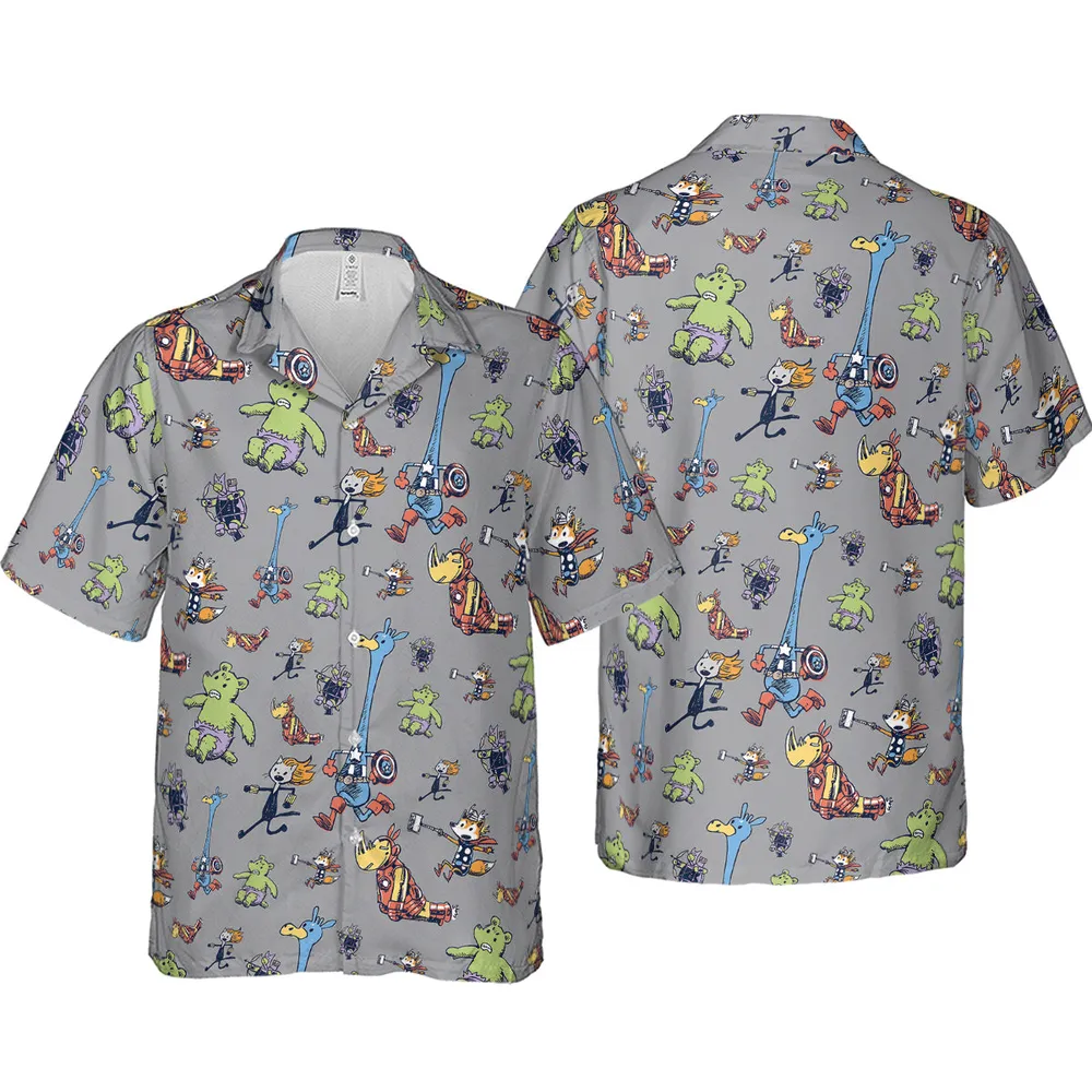 Animals Assemble Avengers Hawaiian Shirt - 4