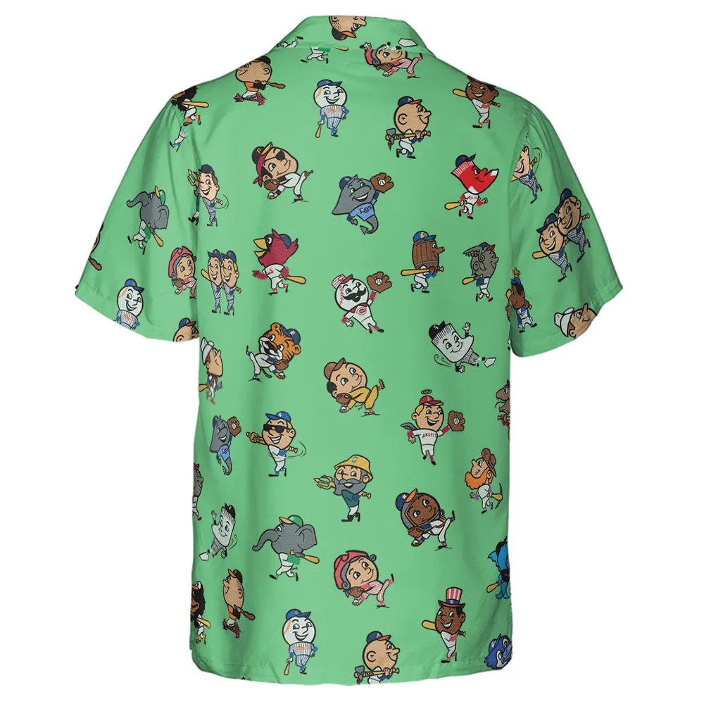 Baseball Mascot Pattern Hawaiian Shirt - 3