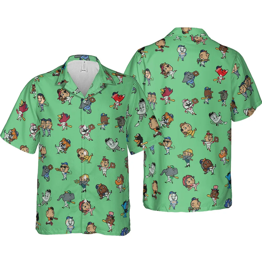Baseball Mascot Pattern Hawaiian Shirt - 4