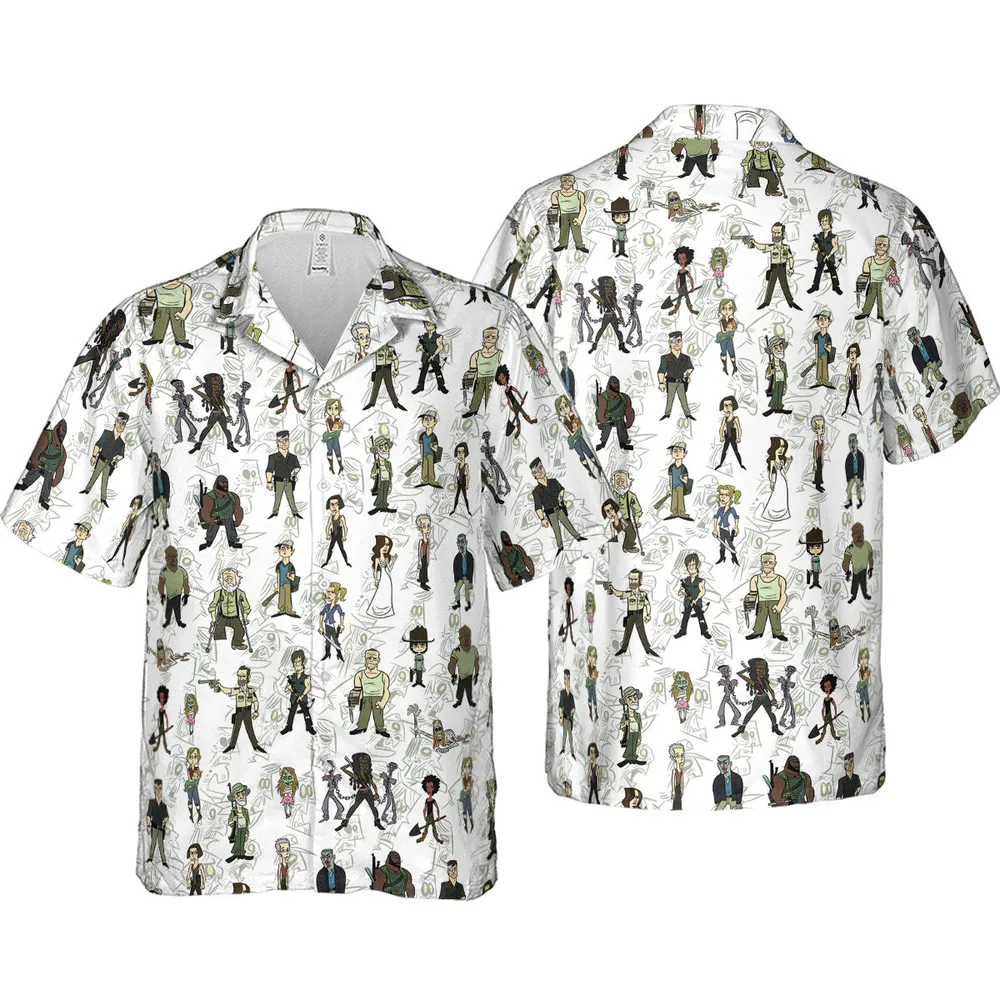 The Walking Dead Characters as Cartoons Hawaiian Shirt - 4