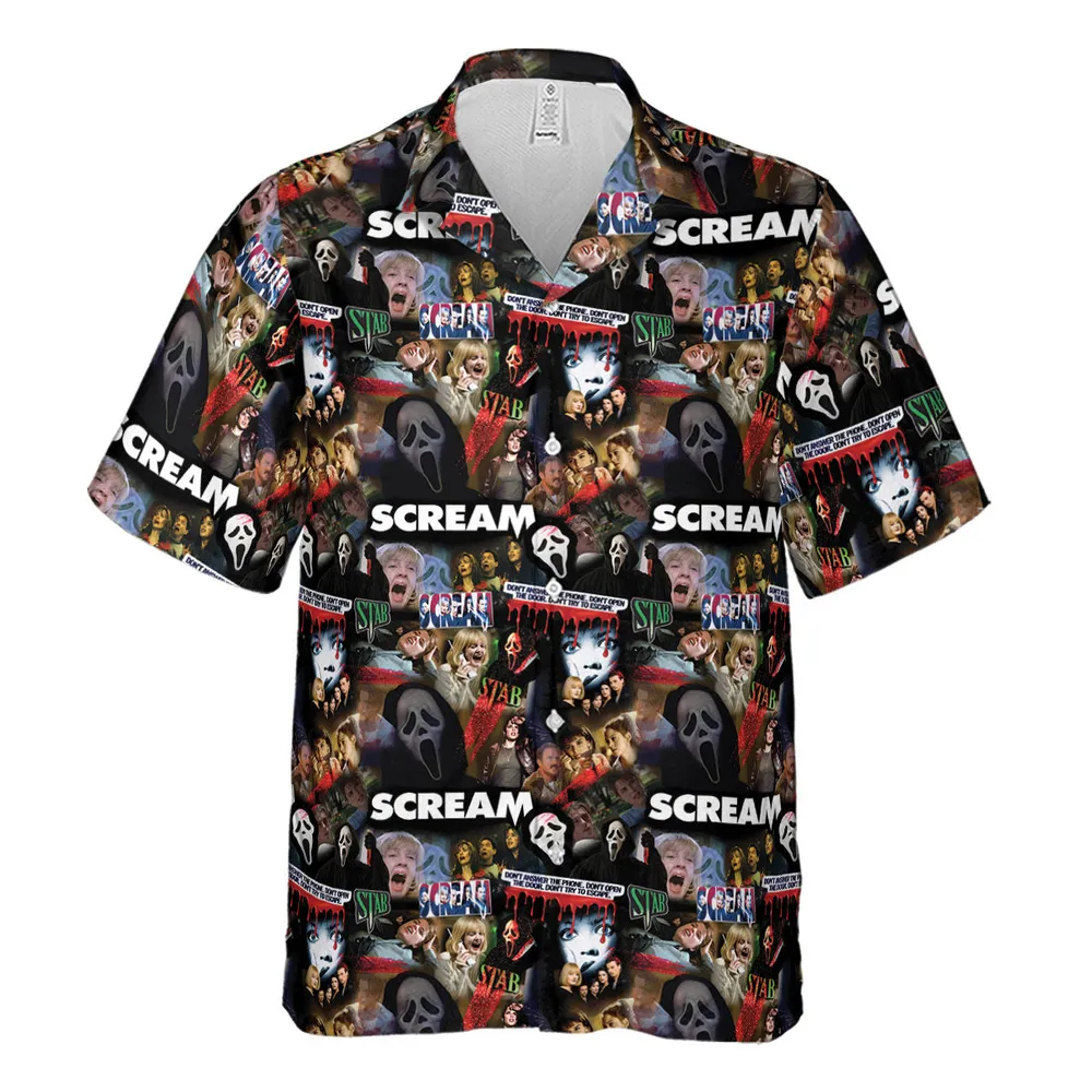 Slasher Chic Scream Hawaiian Shirt - 2