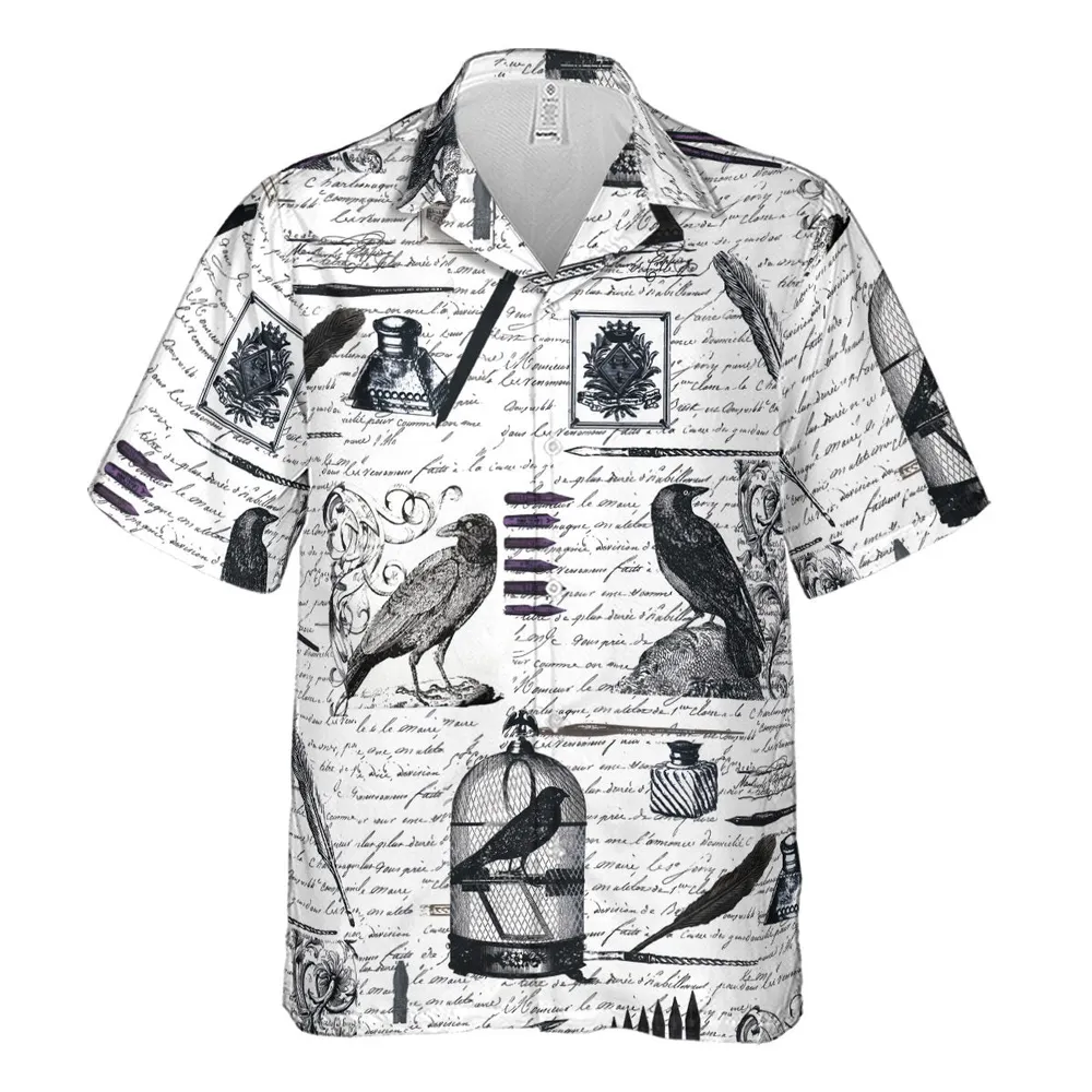 Nevermore The Raven Edgar Allan Poe Hawaiian Shirt - 2