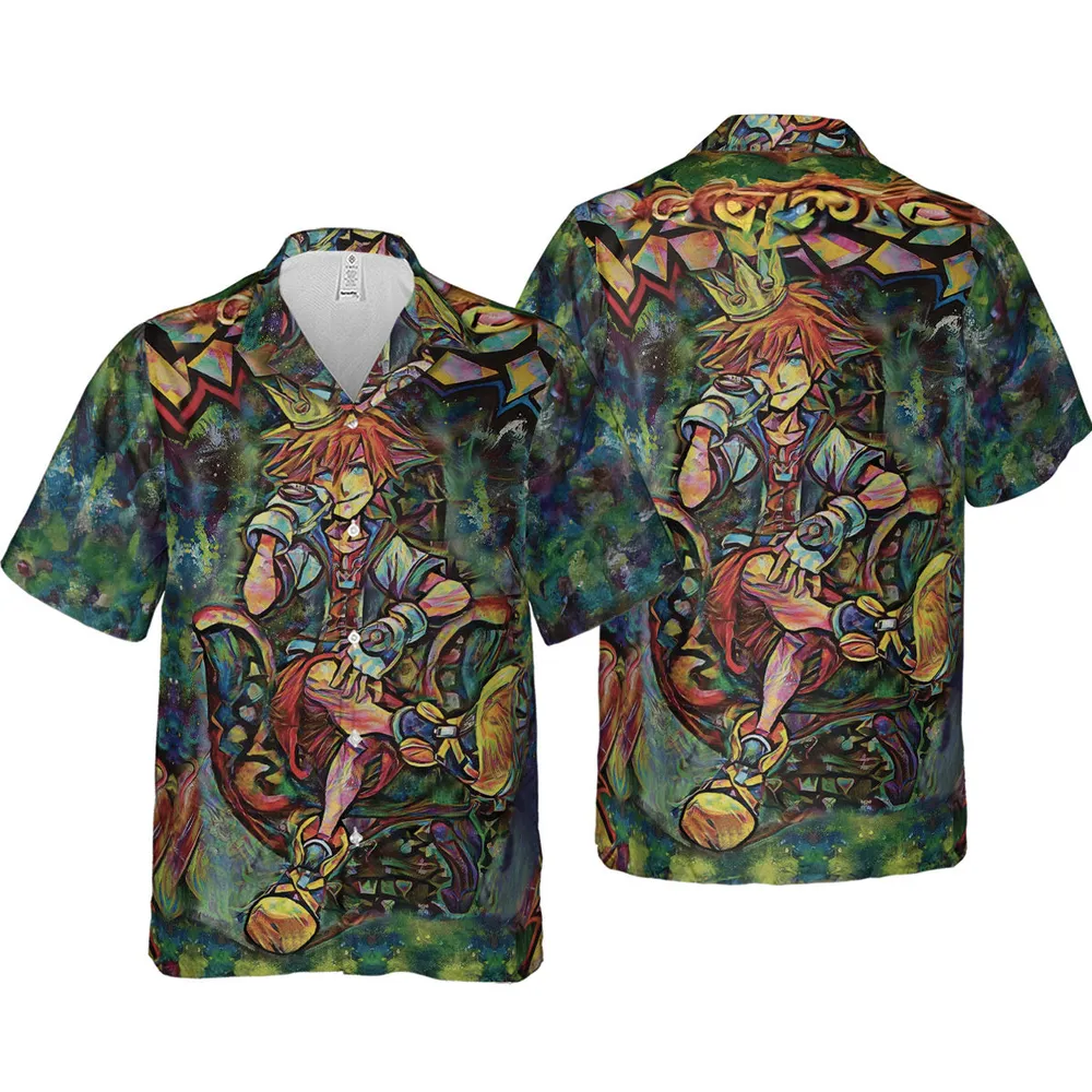 Trippy Sora Kingdom Hearts Hawaiian Shirt - 4