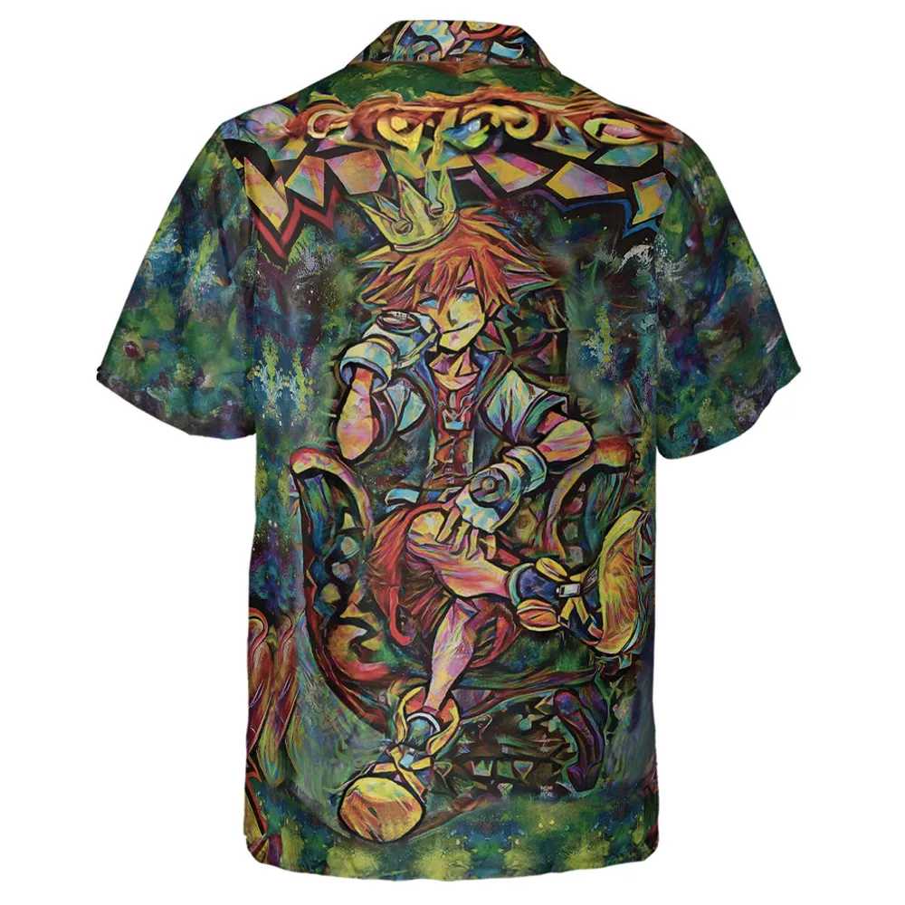 Trippy Sora Kingdom Hearts Hawaiian Shirt - 3