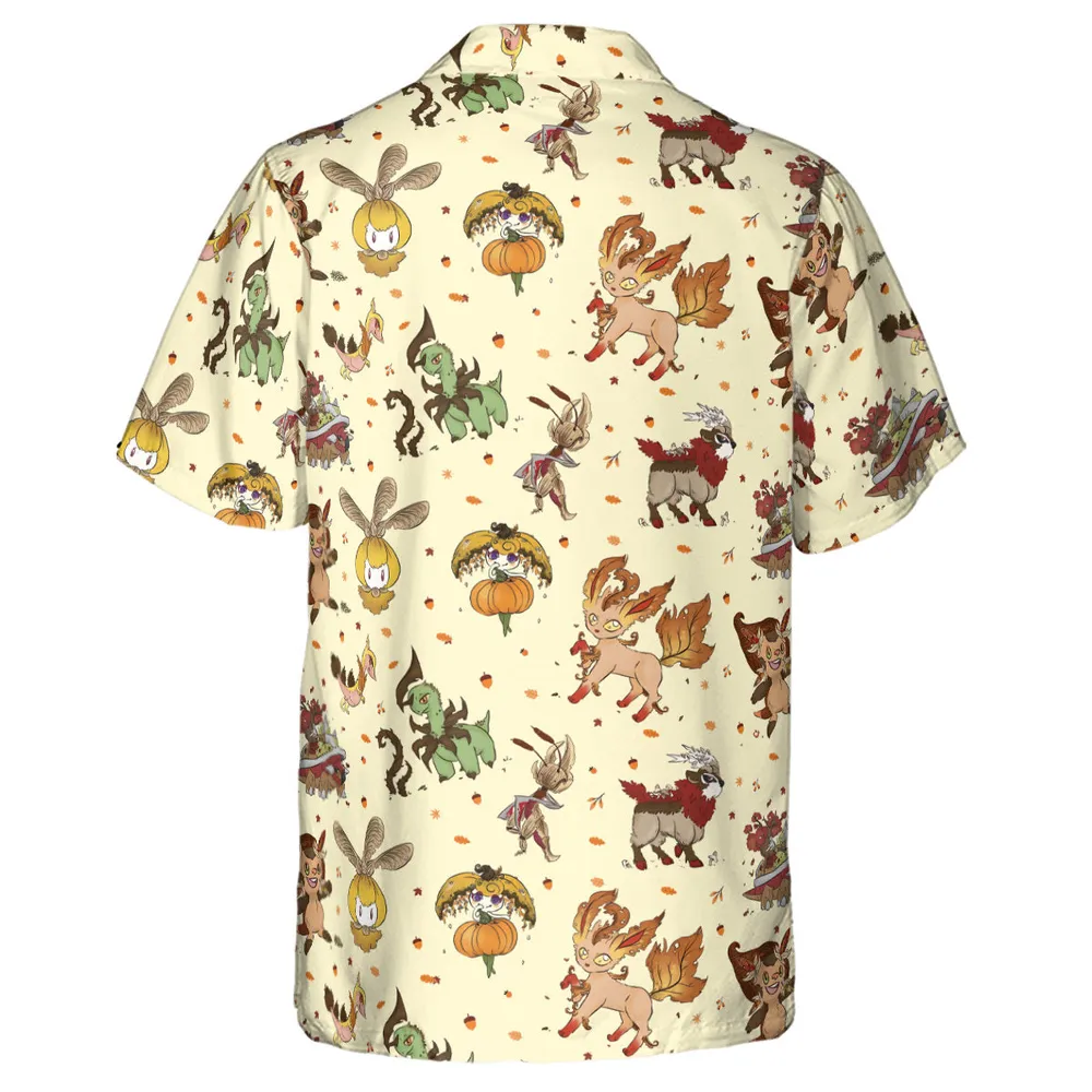 Autumn Vibes Pokemon Pattern Hawaiian Shirt - 3