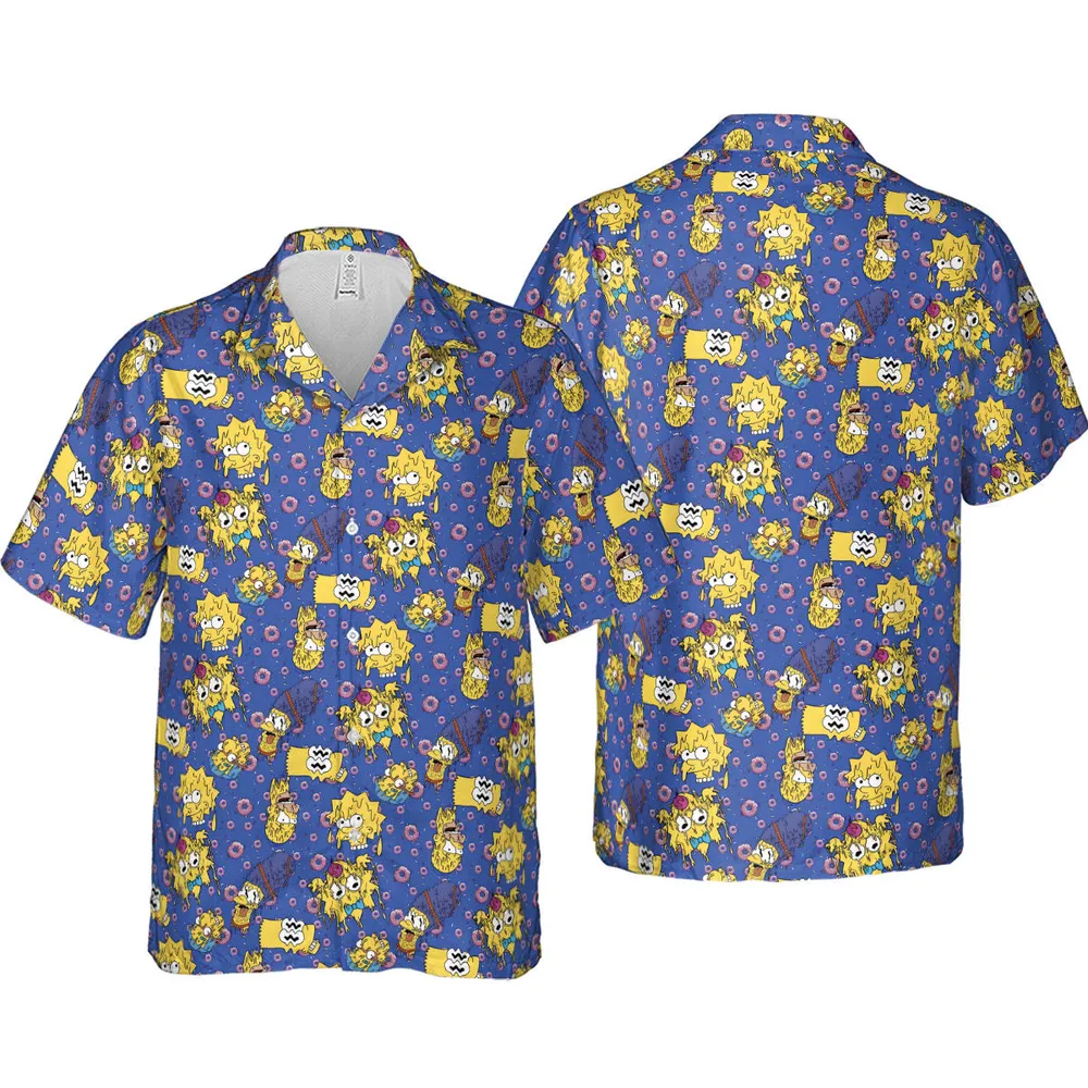 Trippy Simpsons Melting Hawaiian Shirt - 4