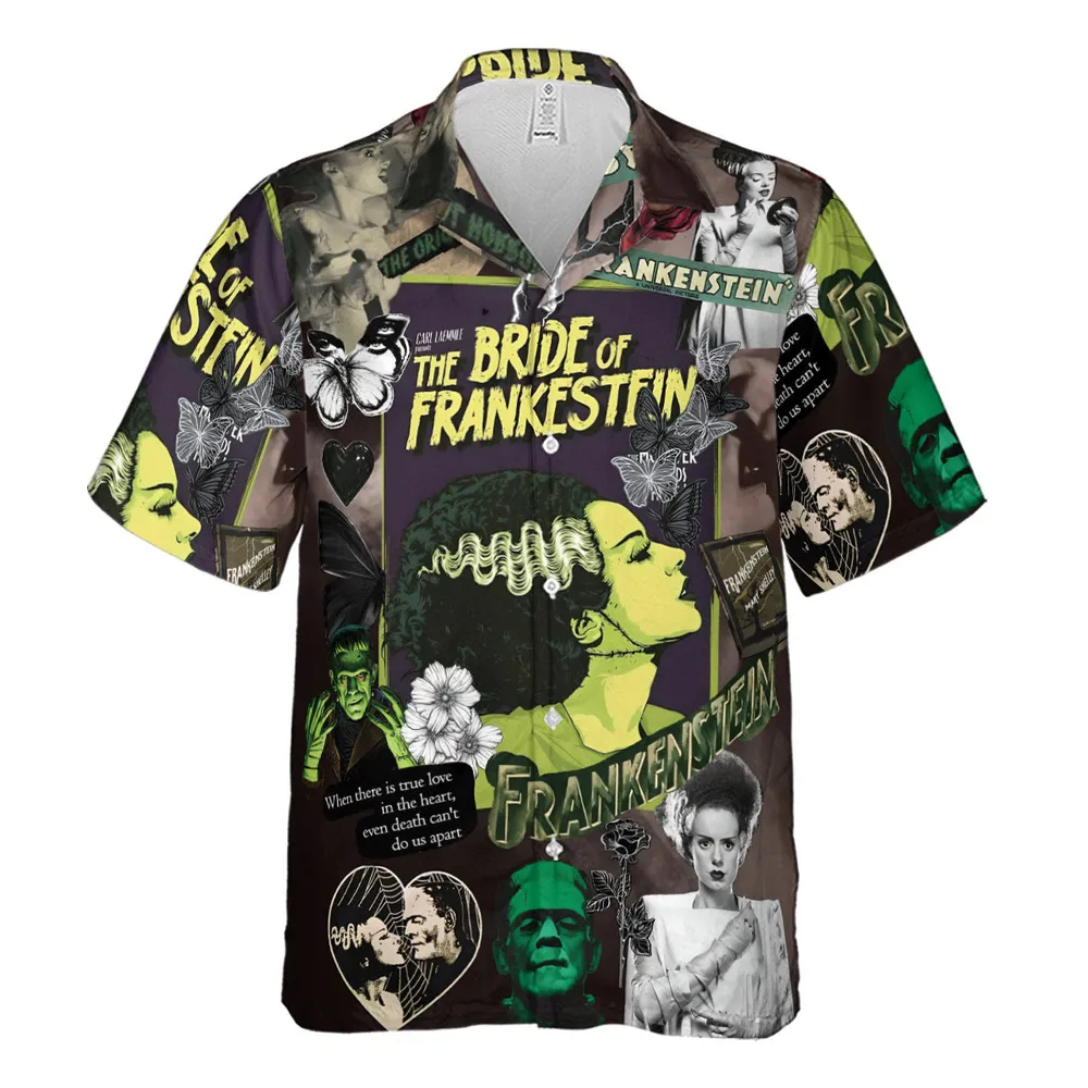 Vintage Bride Of Frankenstein Hawaiian Shirt - 2