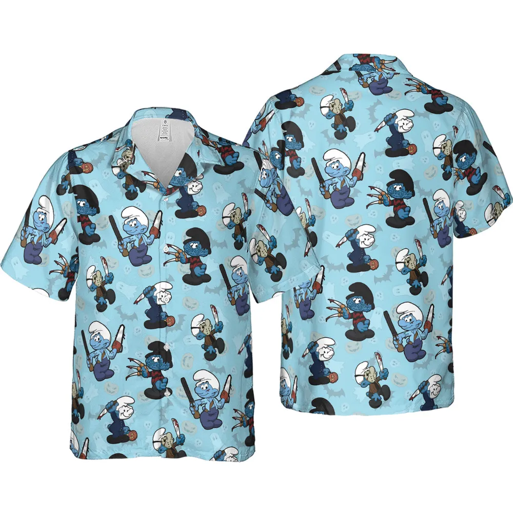 Horror Smurfs Hawaiian Shirt - 4
