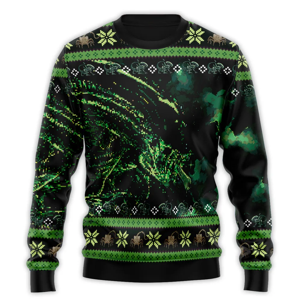 Xenomorph Alien Christmas Ugly Christmas Sweatshirt - 3