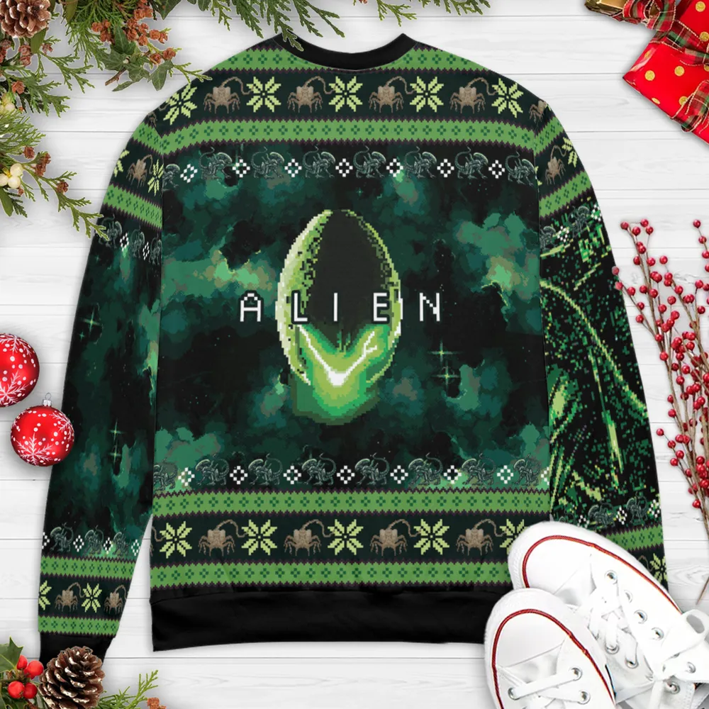 Xenomorph Alien Christmas Ugly Christmas Sweatshirt - 2