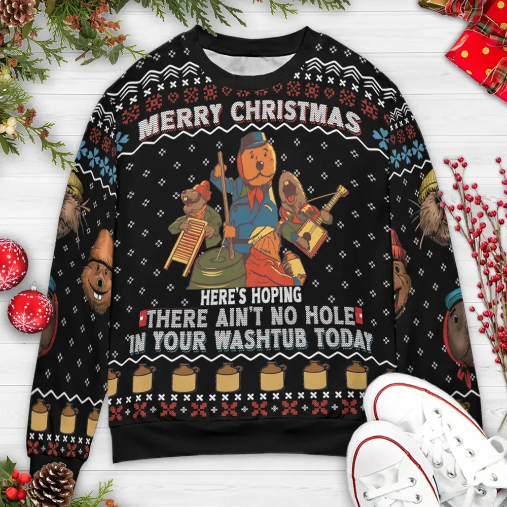 Emmet Otter's Jug-Band Merry Christmas Ugly Christmas Sweatshirt - 3