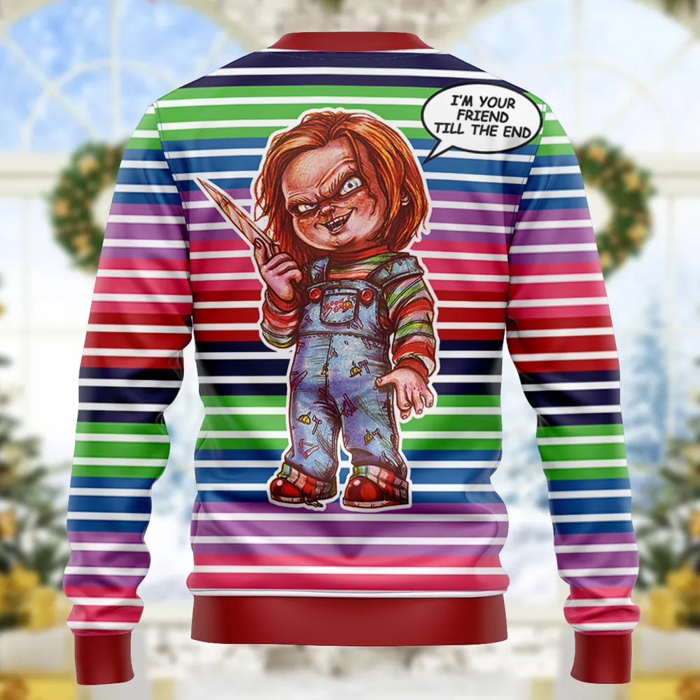 Chuckie Doll Good Guys Ugly Christmas Sweatshirt - 4