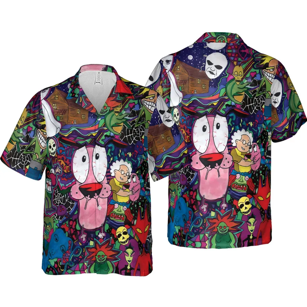 Horror Characters Cowardly Dog Hawaiian Shirt - 4