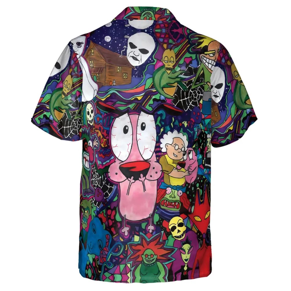 Horror Characters Cowardly Dog Hawaiian Shirt - 3