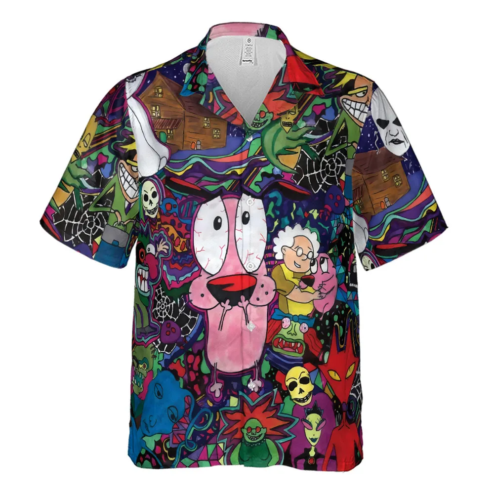 Horror Characters Cowardly Dog Hawaiian Shirt - 2