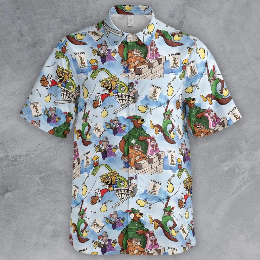 Robin Hood Characters Pattern Button Down Shirt - 2