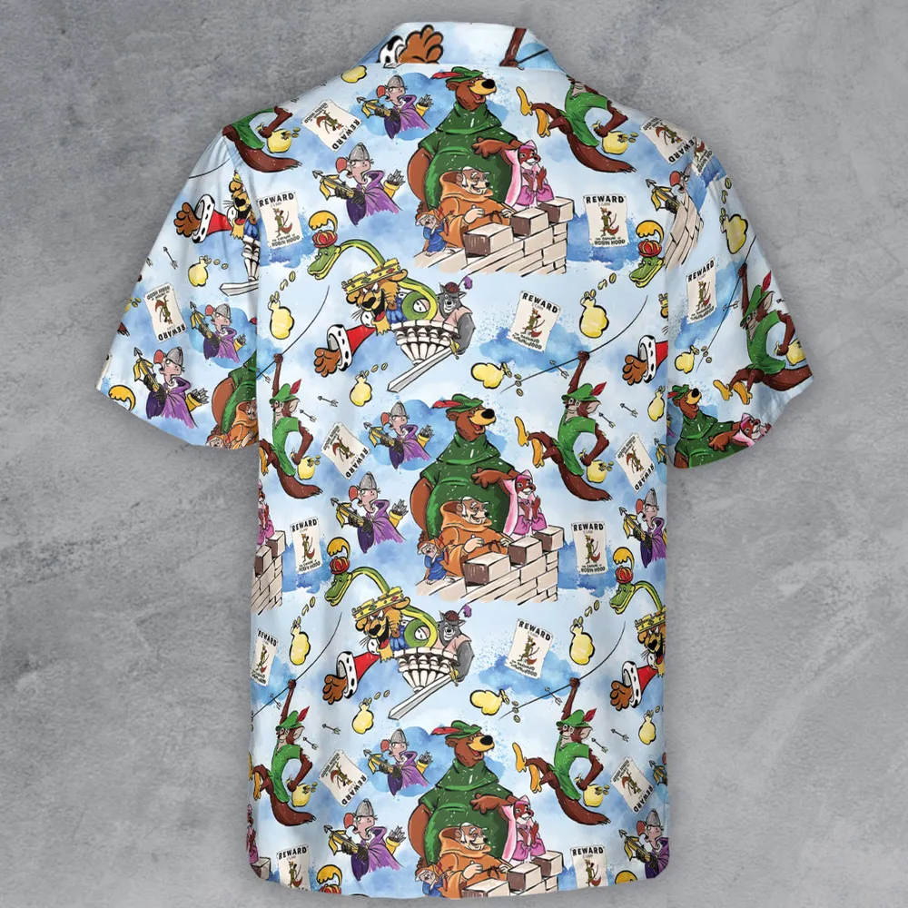 Robin Hood Characters Pattern Button Down Shirt - 3