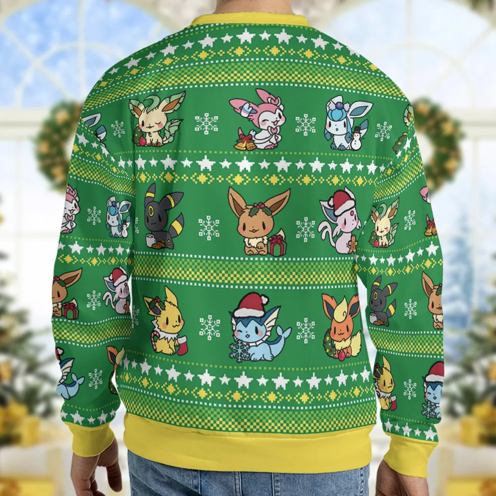 Eevee Merry Christmas Pokemon Ugly Christmas Sweatshirt - 2