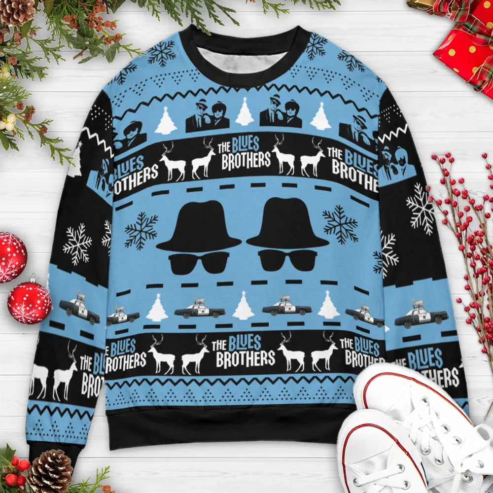 The Blues Brothers Ugly Christmas Sweatshirt - 3