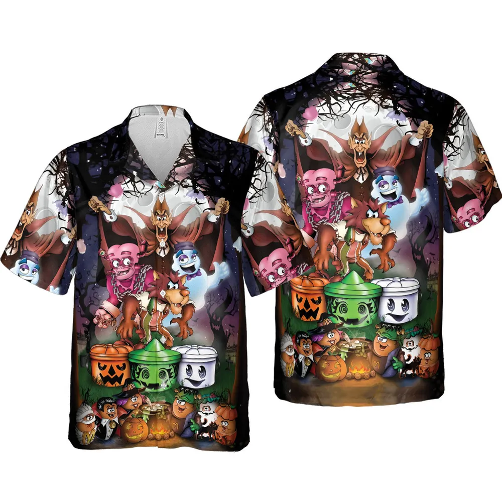 Halloween Food Mascot Themed Hawaiian Shirt - 4