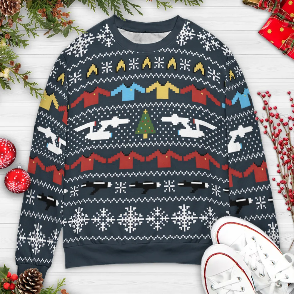 Vulcan Greetings Star Trek Ugly Christmas Sweatshirt - 3