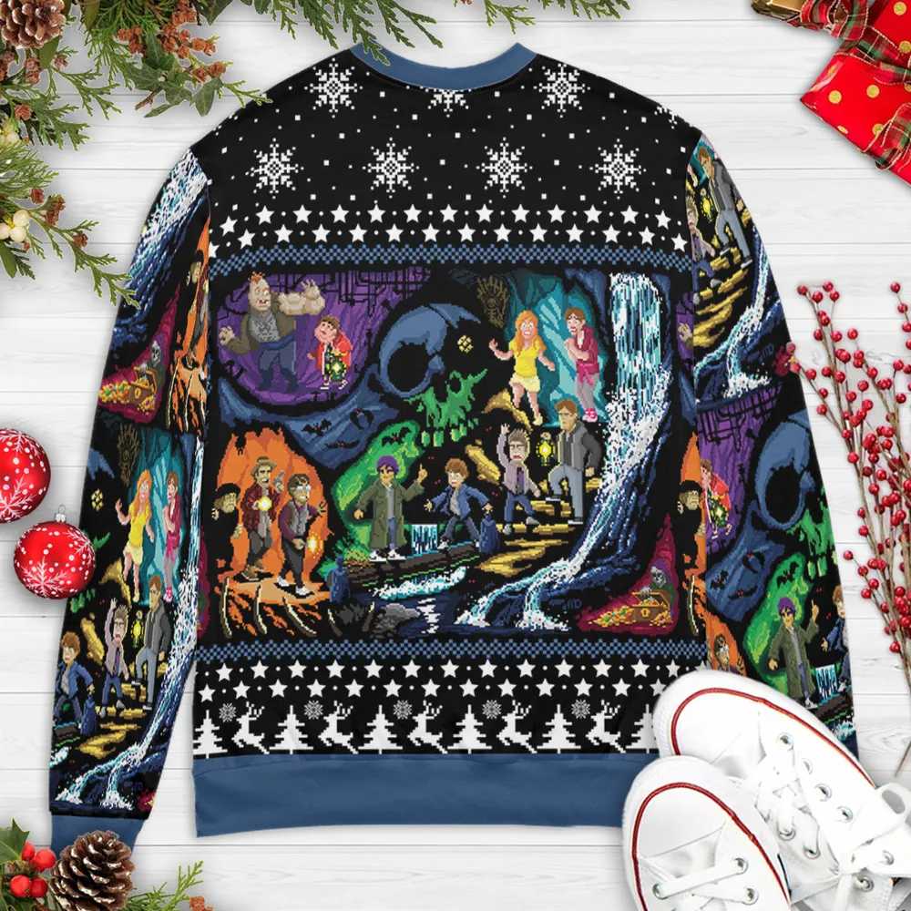 Goonies 80s Pixel Art Ugly Christmas Sweatshirt - 4