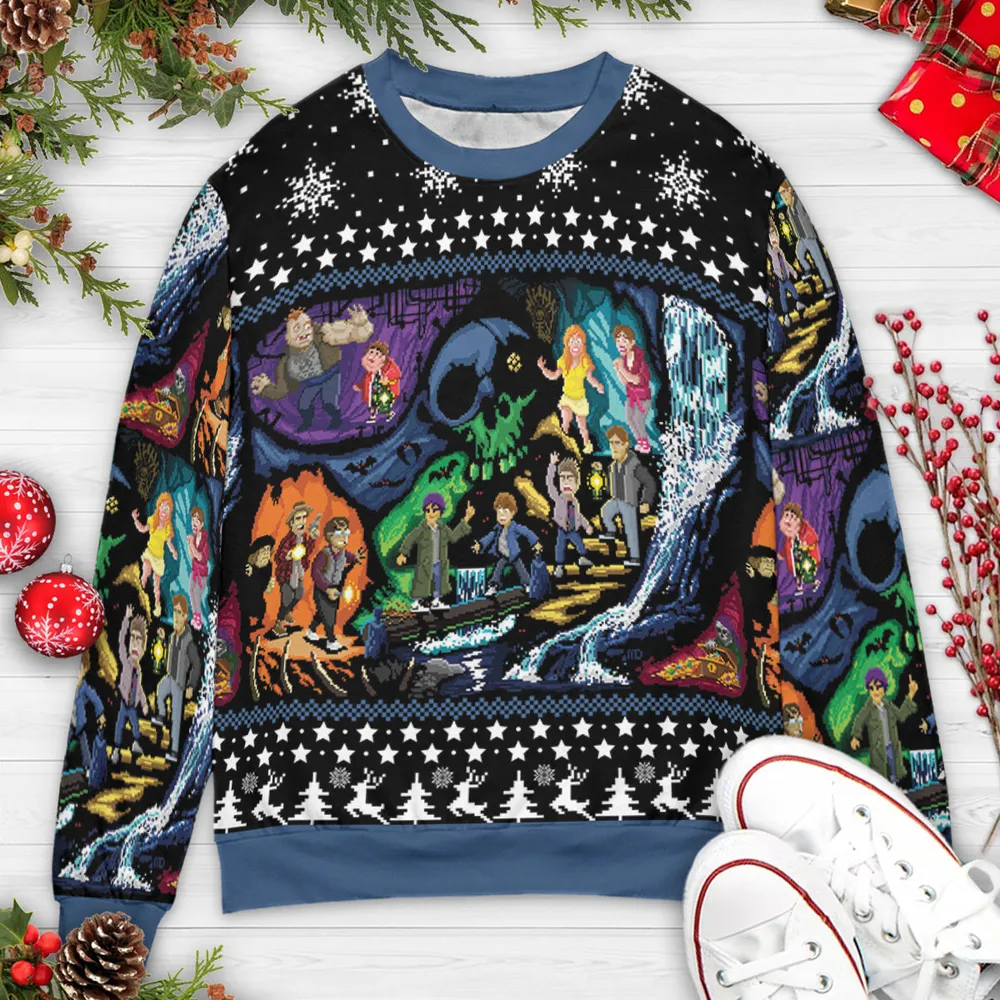 Goonies 80s Pixel Art Ugly Christmas Sweatshirt - 3