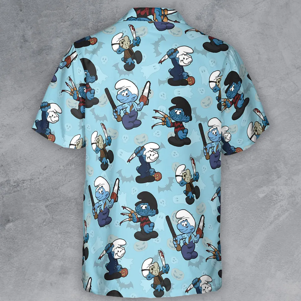 Horror Smurfs Button Down Shirt - 3