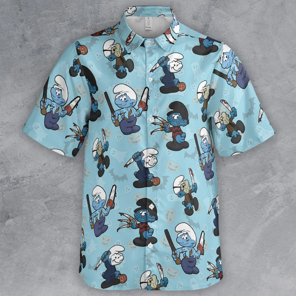 Horror Smurfs Button Down Shirt - 2