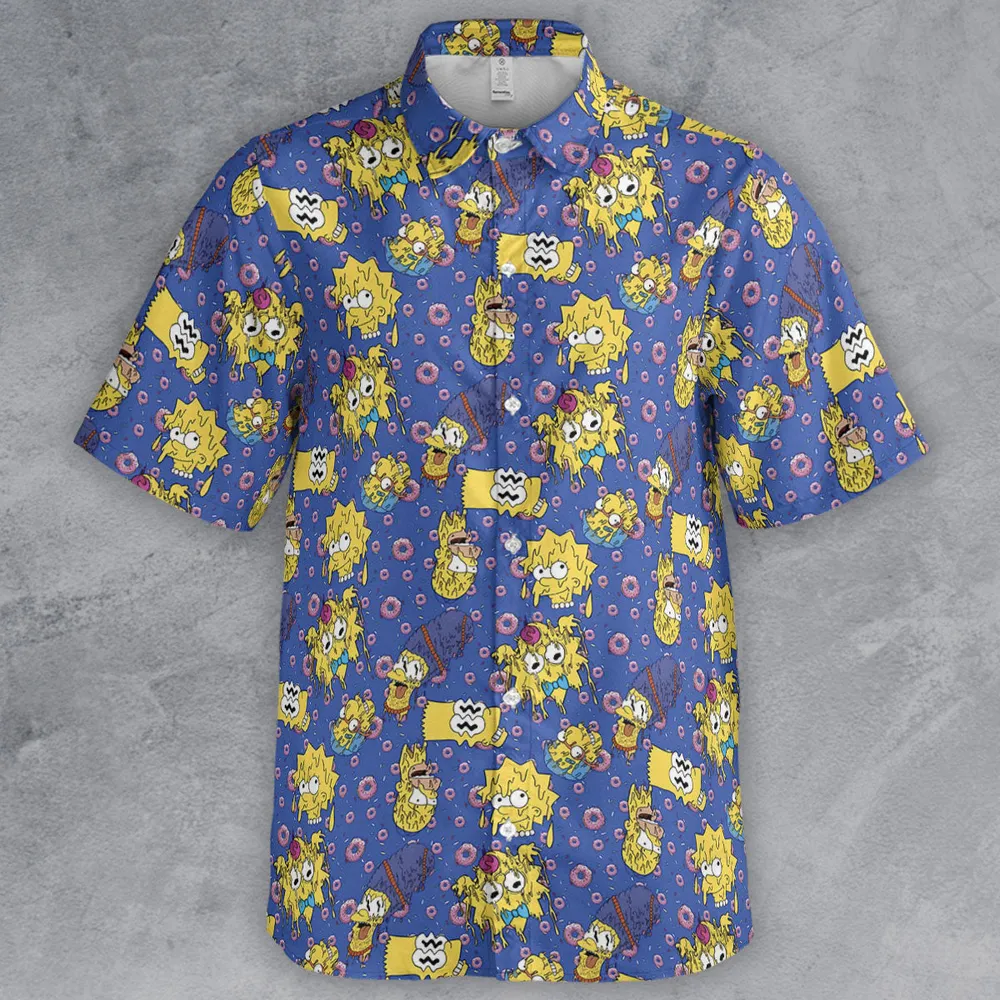 Trippy Simpsons Melting Button Down Shirt - 2