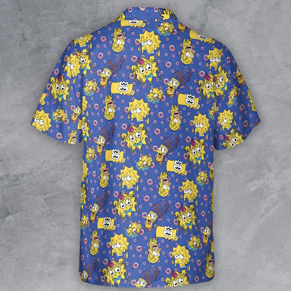 Trippy Simpsons Melting Button Down Shirt - 3