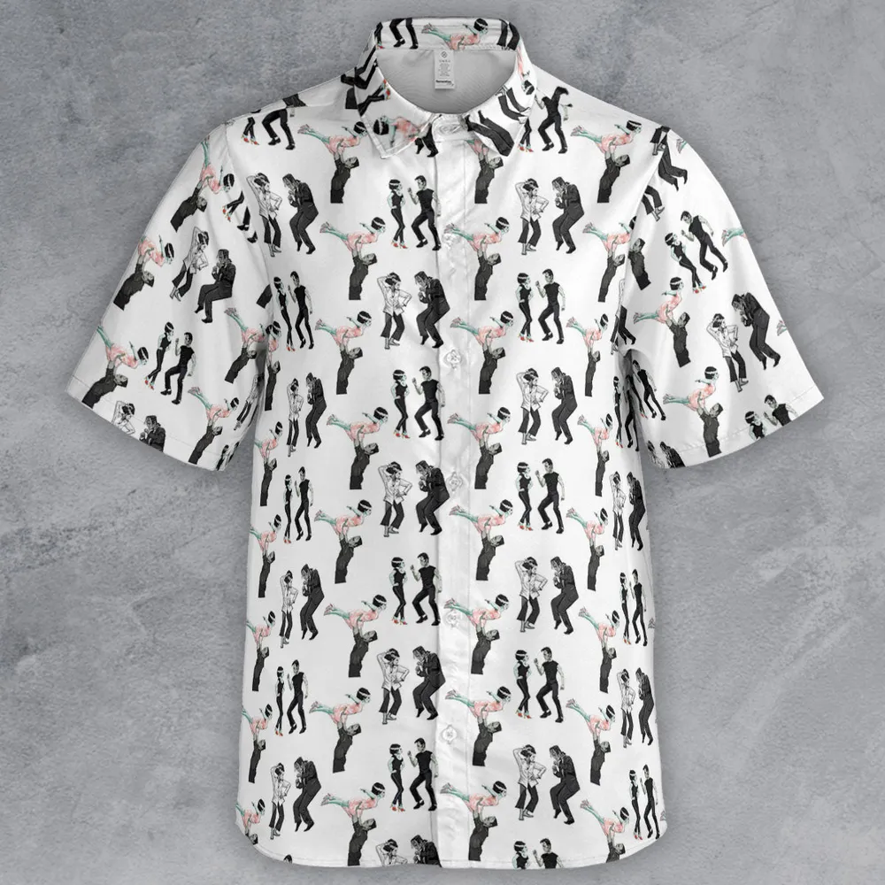 Frankenstein And Bride Dance Movies Dance Scene Mashup Button Down Shirt - 2