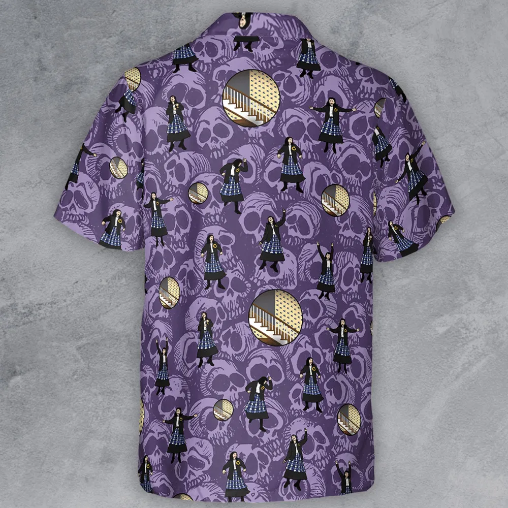 Lydia Deetz Dances To Jump In The Line Beetlejuice Button Down Shirt - 3