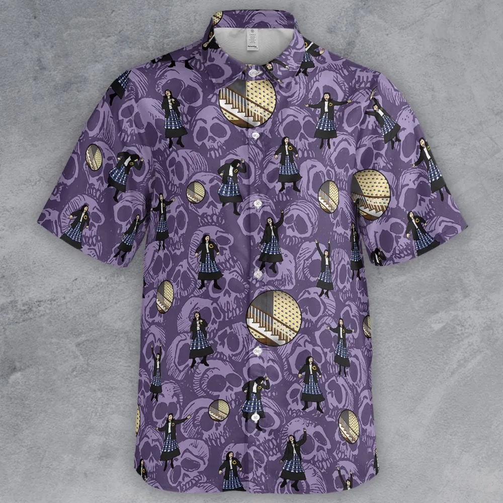 Lydia Deetz Dances To Jump In The Line Beetlejuice Button Down Shirt - 2
