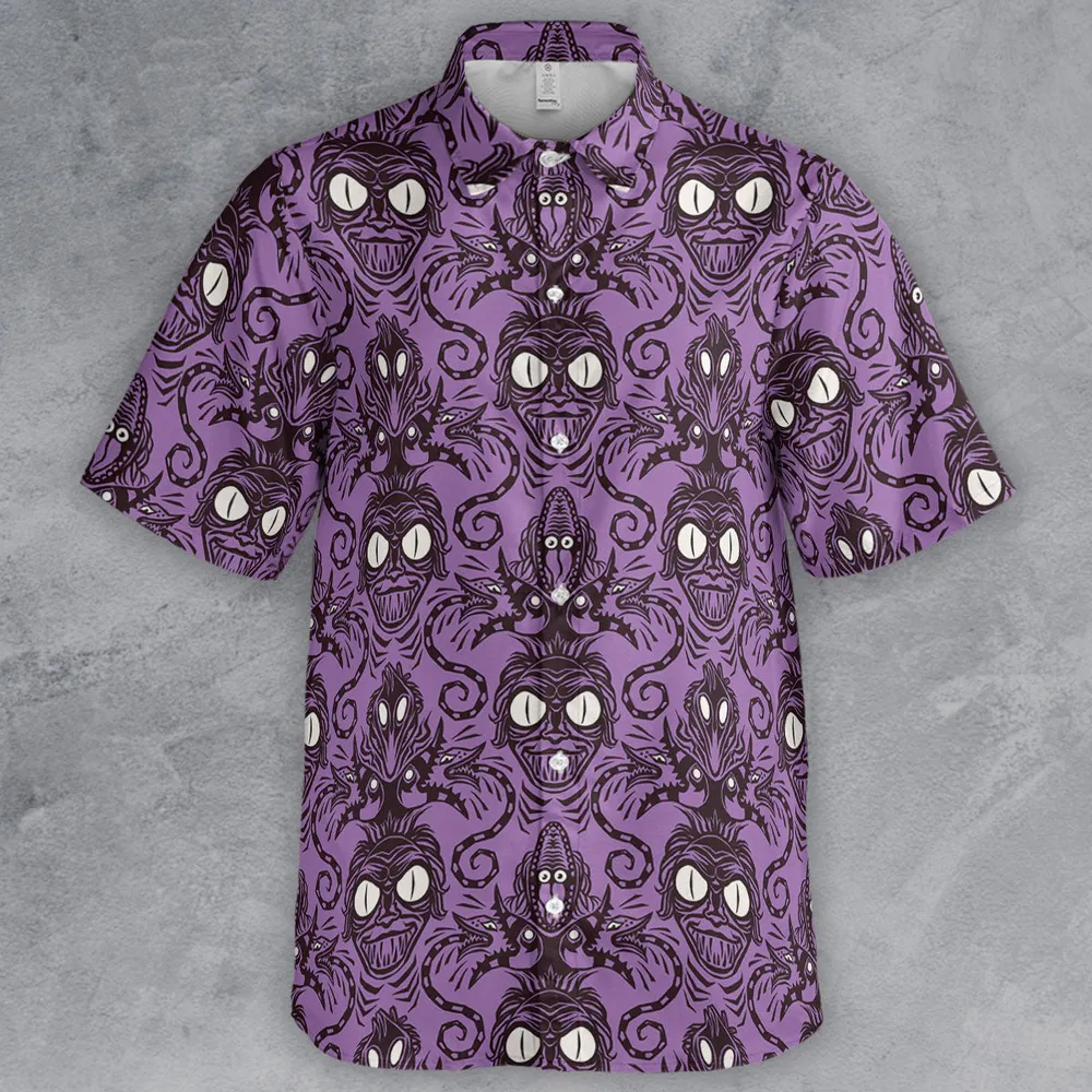 Beetlejuice Haunted Mansion Themed Button Down Shirt - 2