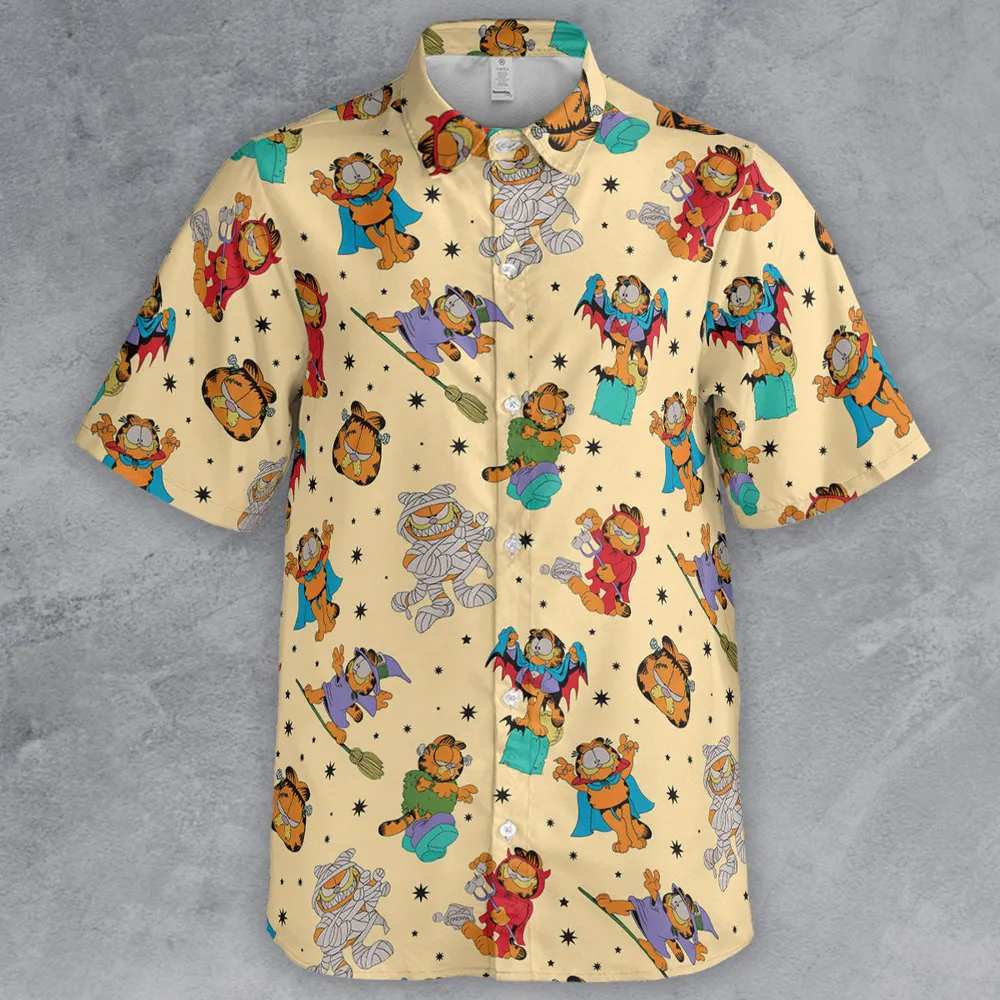 Nostalgic Cat Garfield's Halloween Adventure Button Down Shirt - 2