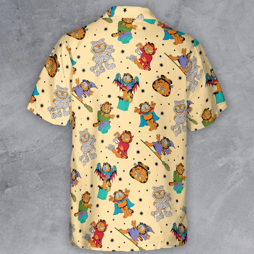 Nostalgic Cat Garfield's Halloween Adventure Button Down Shirt - 3