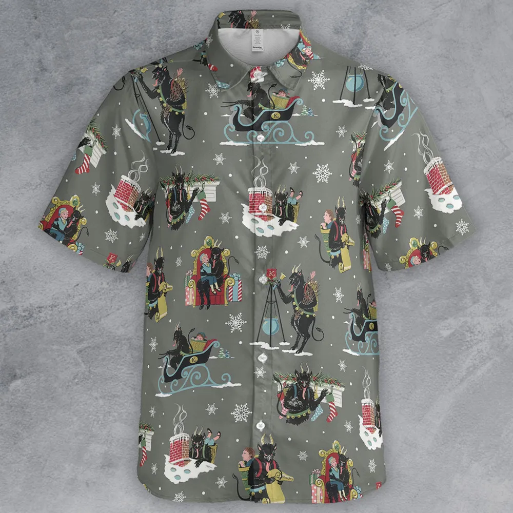 Unusual Christmas Krampus Button Down Shirt - 2