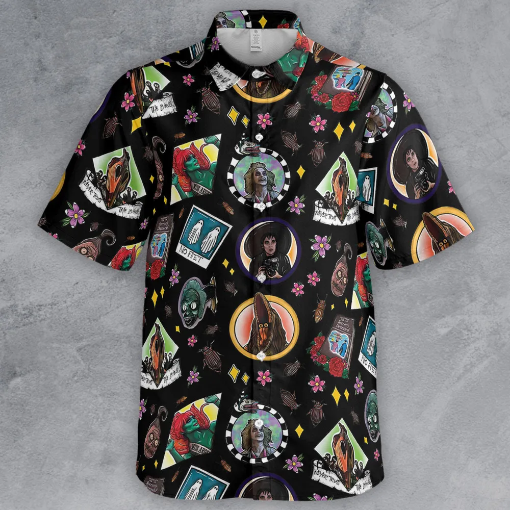 Showtime Beetlejuice Themed Button Down Shirt - 2