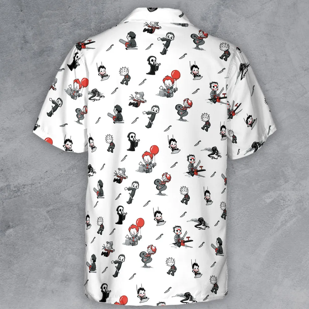 Baby Horror Characters Pattern Button Down Shirt - 3