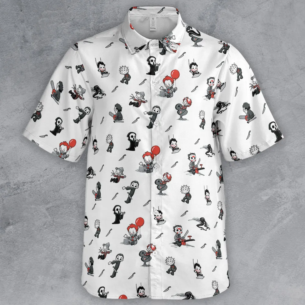 Baby Horror Characters Pattern Button Down Shirt - 2