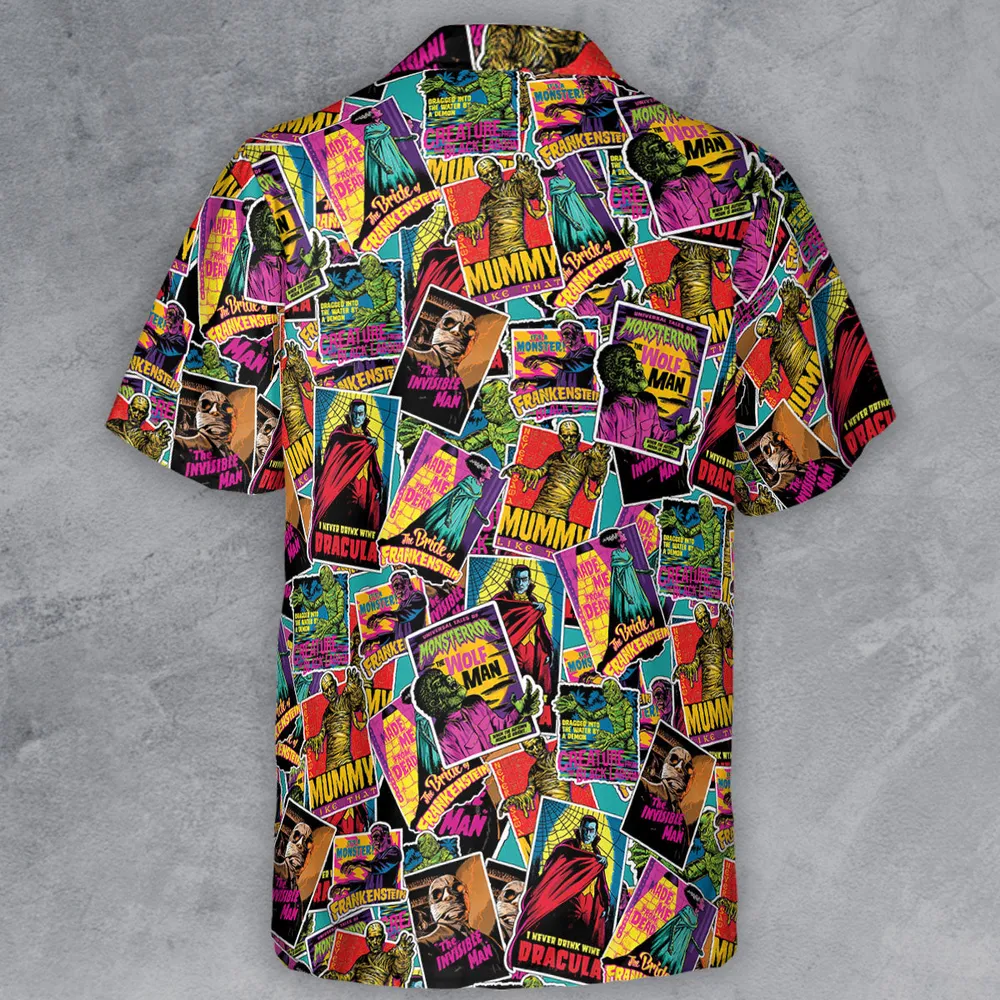 Multi Monster Pop Badges Button Down Shirt - 3