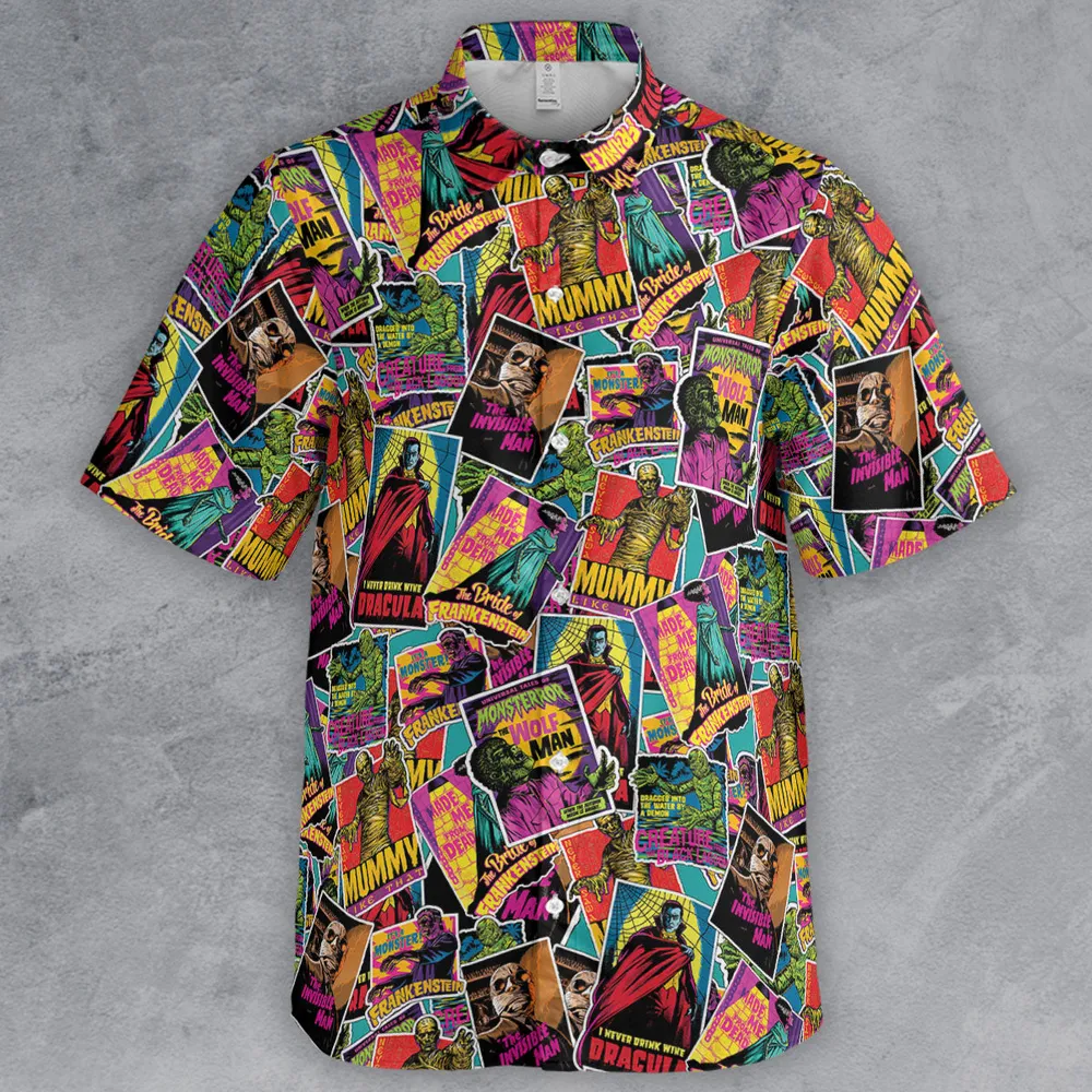 Multi Monster Pop Badges Button Down Shirt - 2