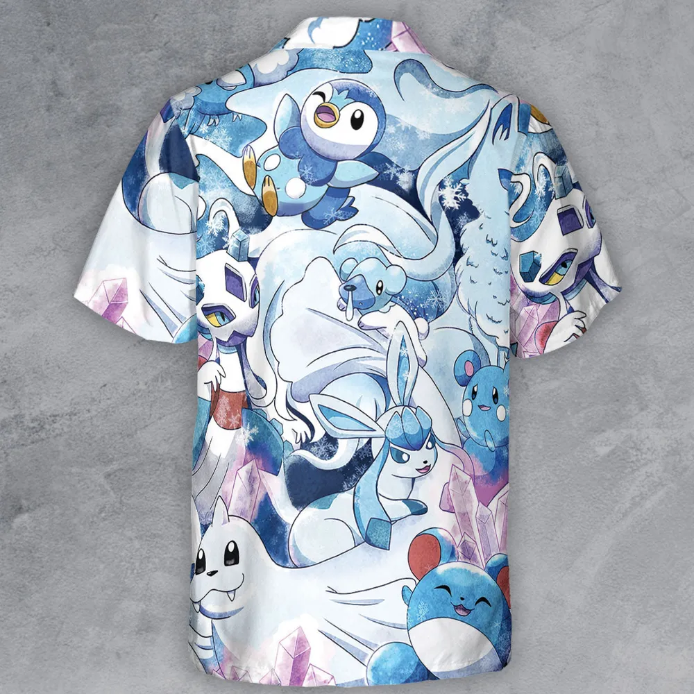 Winter Friends Pokemon Pattern Button Down Shirt - 3