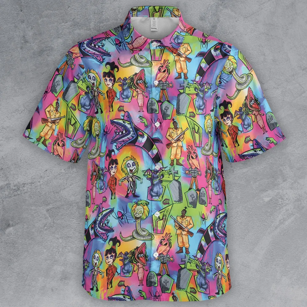 Hauntingly Stylish Beetlejuice Button Down Shirt - 2
