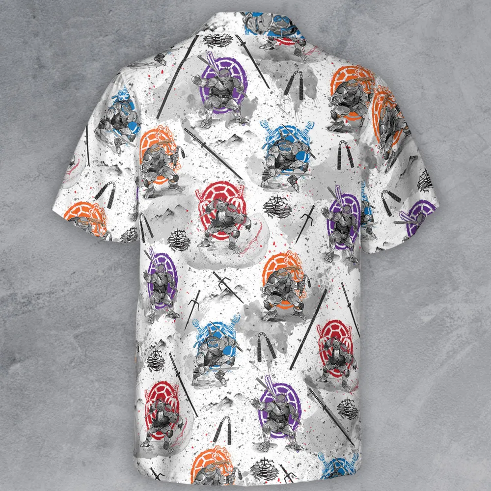 TMNT Characters Sumi-E Pattern Button Down Shirt - 3