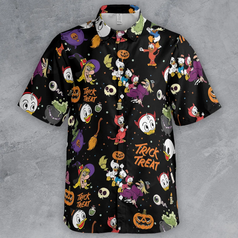 Huey, Dewey and Louie Duck Halloween Button Down Shirt - 2