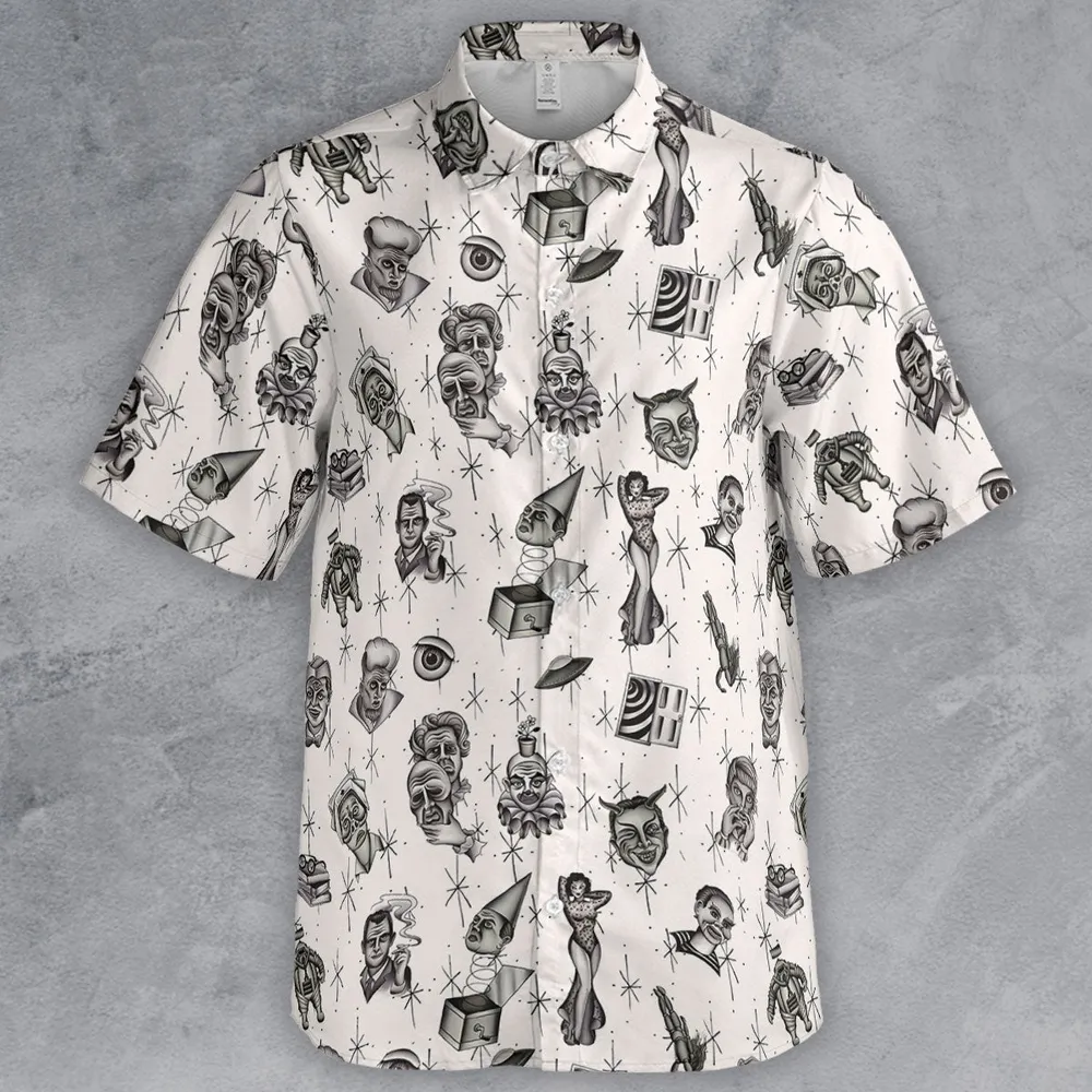 The Twilight Zone Characters Pattern Button Down Shirt - 2